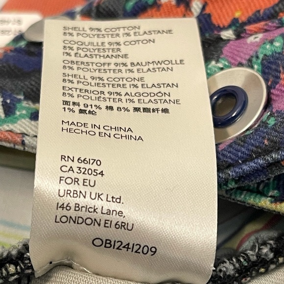 Meave By Anthropology Floral Motif Hi Waist Skinny Slit Jeans Size 26 - Picture 13 of 16